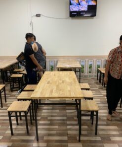 Bộ Bàn 6 Ghế Đôn Chân Sắt